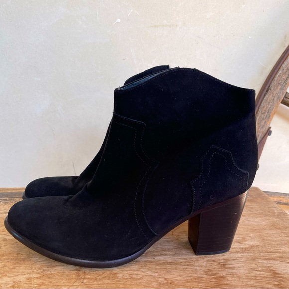 SAMBAG Black Glove Soft Suede Leather Lined Western Style Ankle Boots EU39 US8.5 - Picture 2 of 12